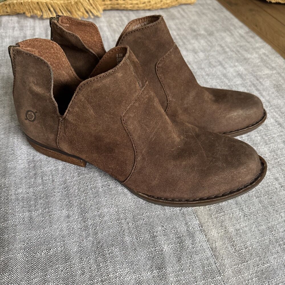 Born Shoes Womens Size 8.5 Leather Ankle Boots Brown
